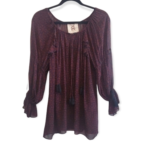 Figue Peasant Floral Sheer Blouse - Picture 1 of 7